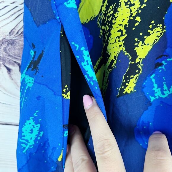 Christopher John Rodgers Blue Paradise Tiered Puff Maxi Dress Size - Picture 7 of 9